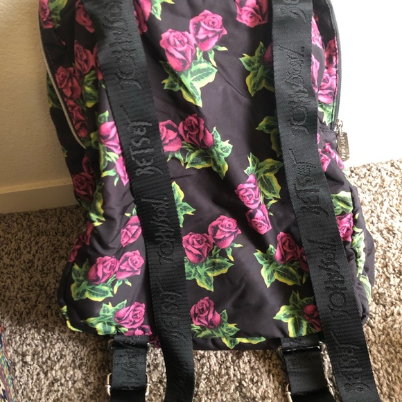 Betsey Johnson Floral Black Backpack - Picture 3 of 3